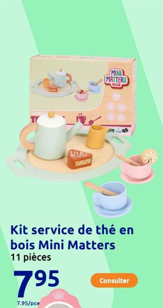 Kit service de thé en bois Mini Matters