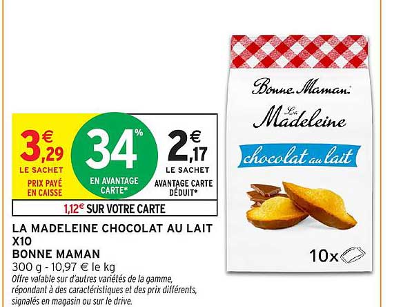 LA MADELEINE CHOCOLAT AU LAIT X10