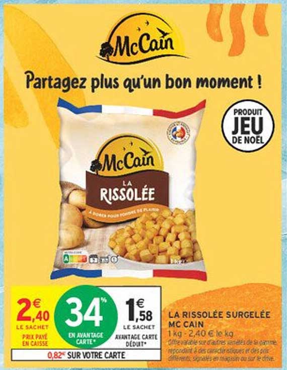 LA RISSOLEÉ SURGELÉE MC CAIN