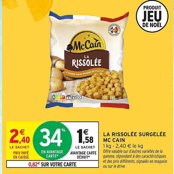LA RISSOLÉE SURGELÉE MC CAIN