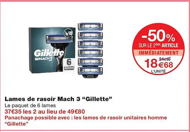 Lames de rasoir Mach 3 "Gillette"