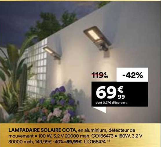 LAMPADAIRE SOLAIRE COTA