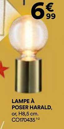LAMPE À POSER HARALD, or, H8,5 cm.