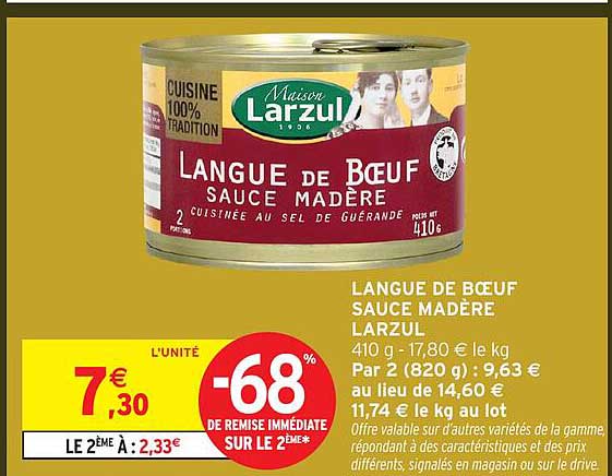 LANGUE DE BŒUF SAUCE MADÈRE LARZUL