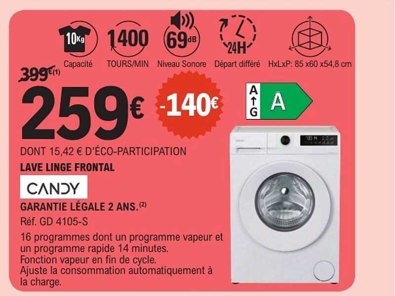 LAVE LINGE FRONTAL CANDY