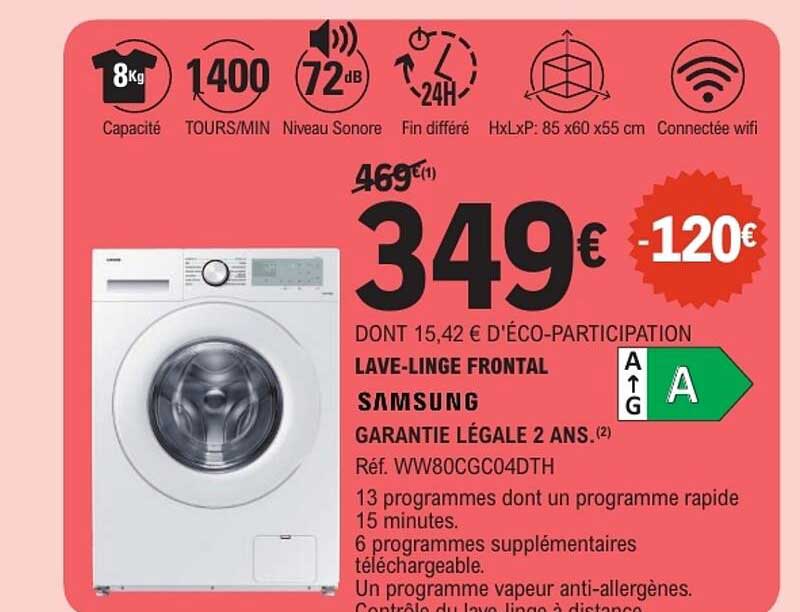 LAVE-LINGE FRONTAL SAMSUNG