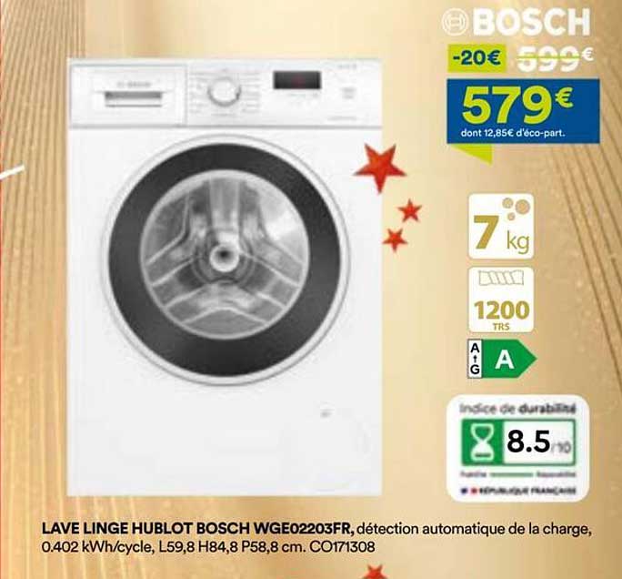 LAVE LINGE HUBLOT BOSCH WGE02203FR