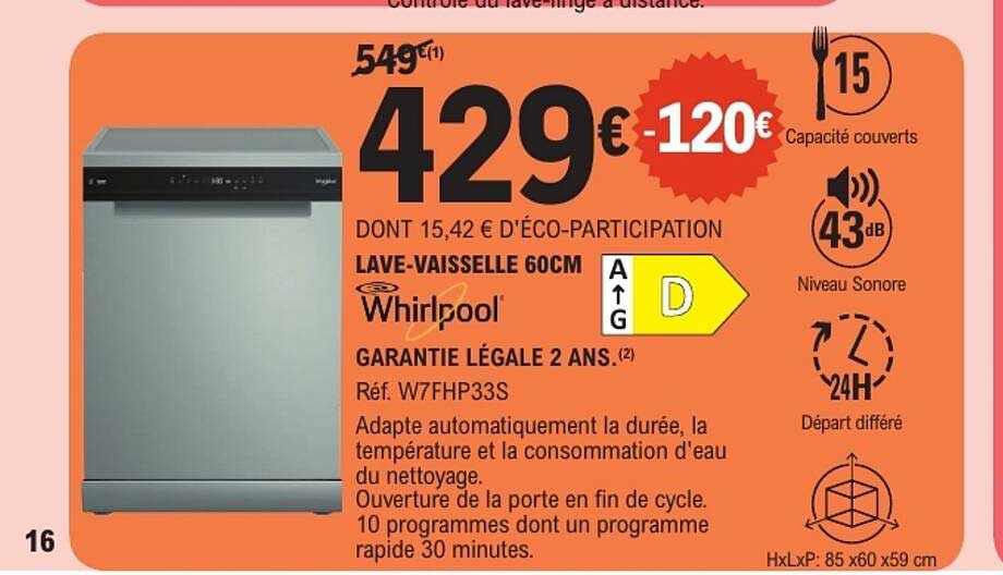 LAVE-VAISSELLE 60CM Whirlpool