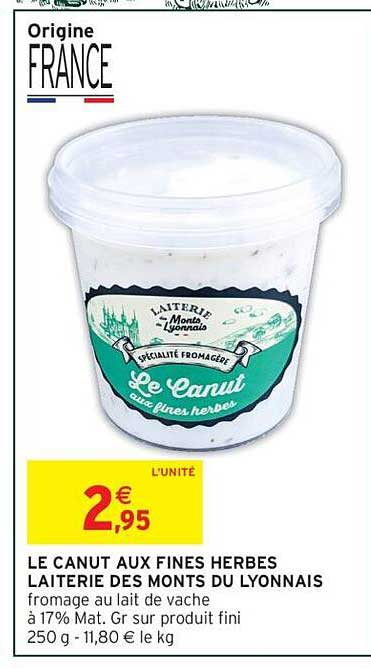 LE CANUT AUX FINES HERBES LAITERIE DES MONTS DU LYONNAIS