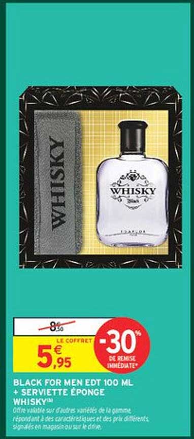 LE COFFRET BLACK FOR MEN EDT 100 ML + SERVIETTE ÉPONGE WHISKY