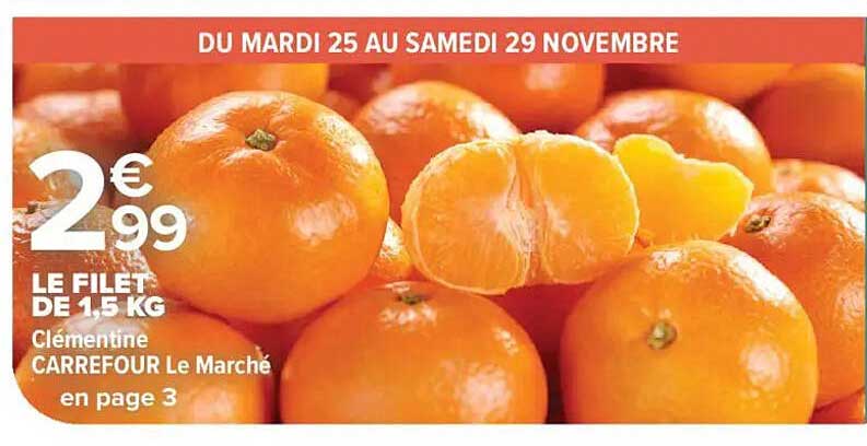 LE FILET DE 1,5 KG CLEMENTINE