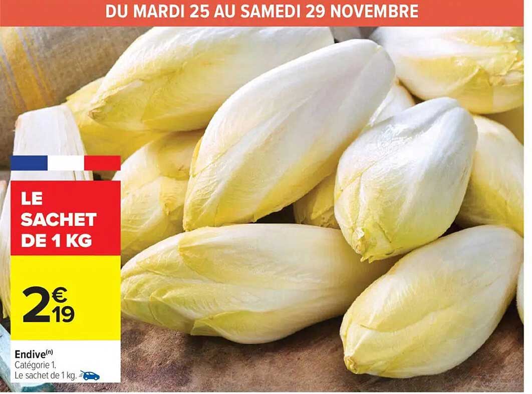 LE SAC FAMILIAL D'ENDIVES DE 1 KG