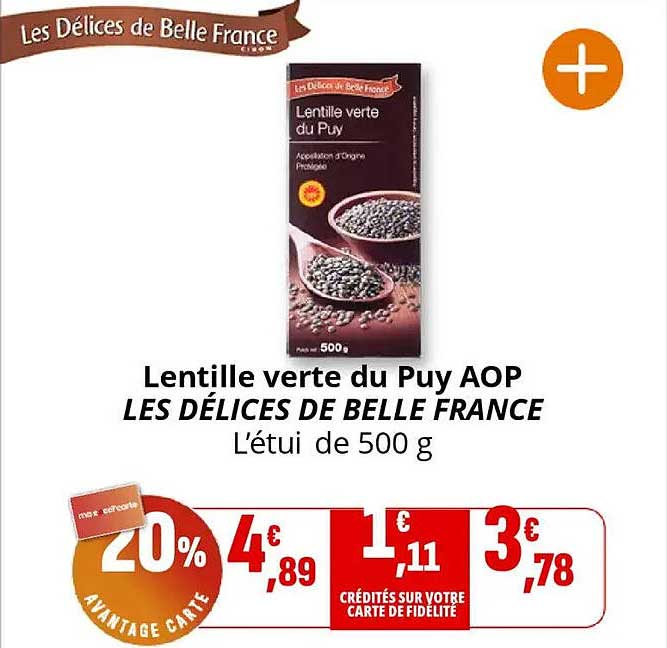 Lentille verte du Puy AOP LES DÉLICES DE BELLE FRANCE