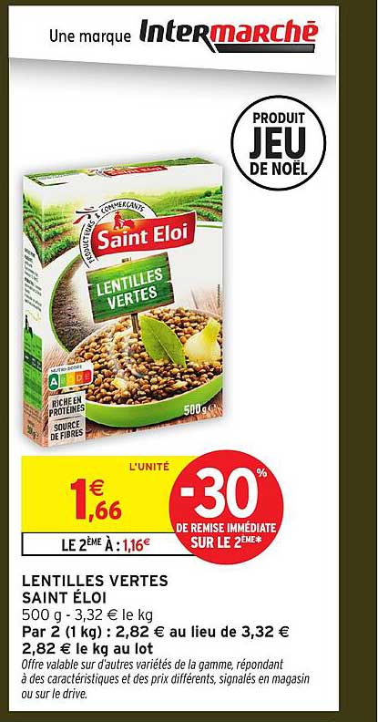 LENTILLES VERTES SAINT ÉLOI