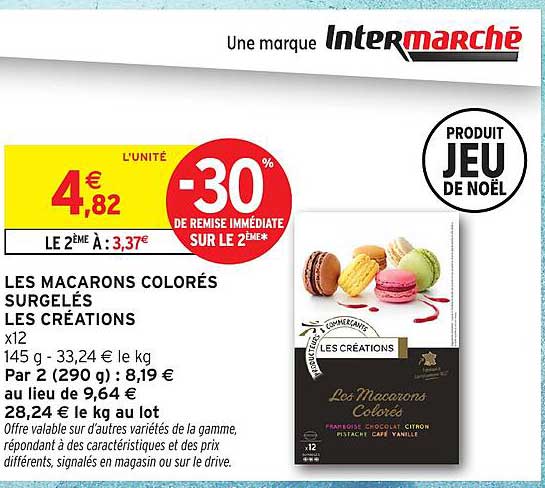 LES MACARONS COLORÉS SURGELÉS