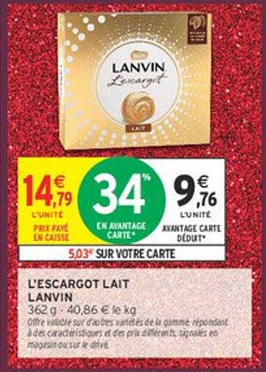 L'ESCARGOT LAIT LANVIN