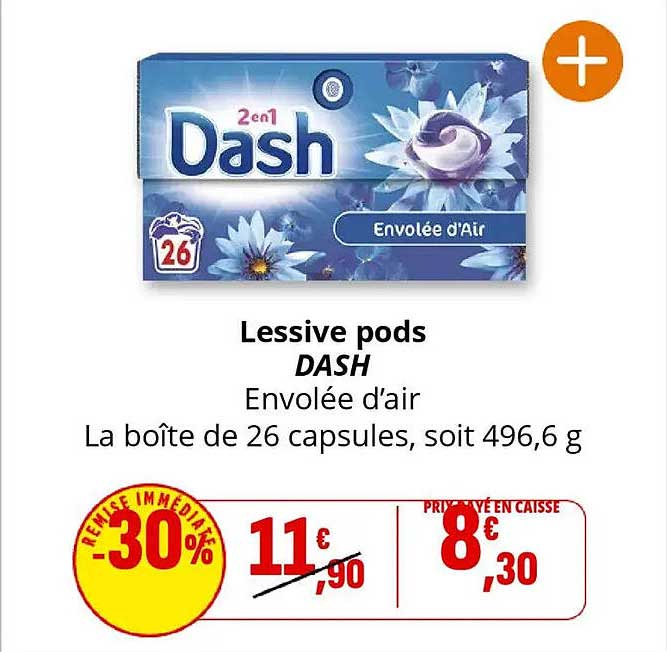Lessive pods DASH Envolée d’air