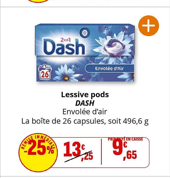 Lessive pods DASH Envolée d'air