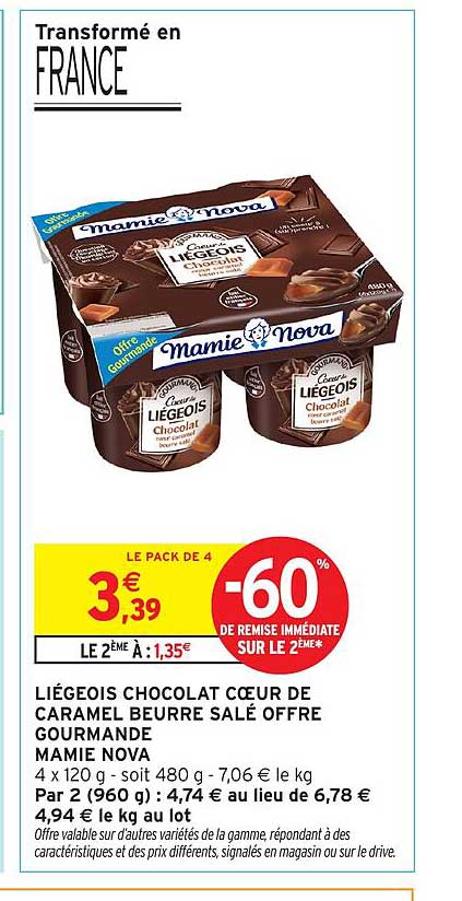 LIÉGEOIS CHOCOLAT CŒUR DE CARAMEL BEURRE SALÉ OFFRE GOURMANDE MAMIE NOVA