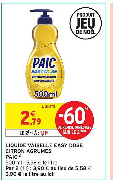 LIQUIDE VAISSELLE EASY DOSE CITRON AGRUMES