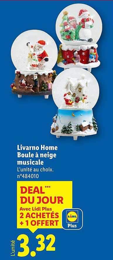 Livorno Home Boule à neige musicale