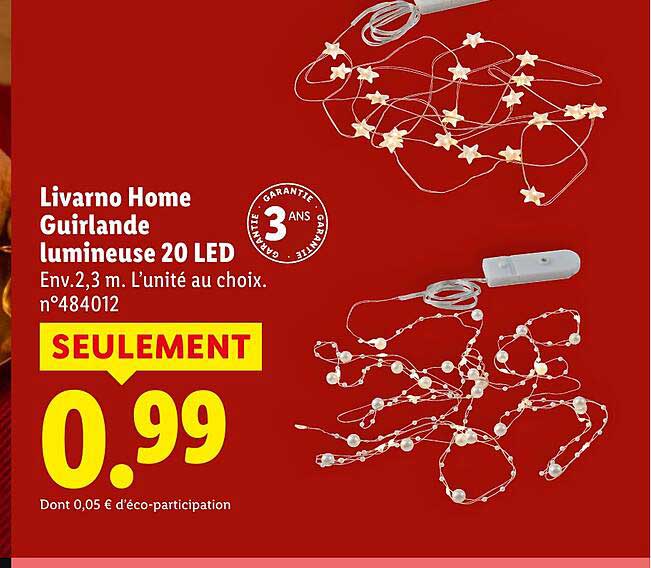 Livorno Home Guirlande lumineuse 20 LED