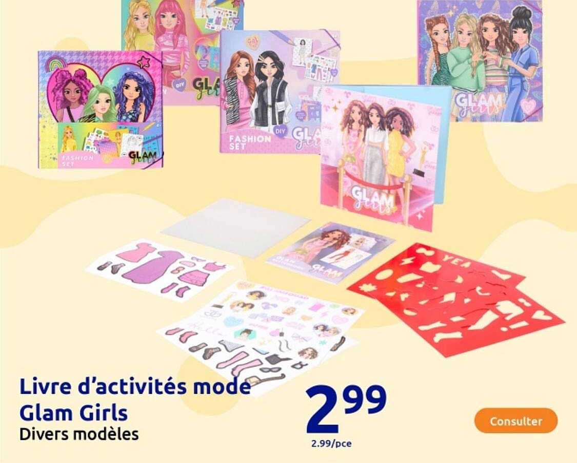 Livre d’activités mode Glam Girls Divers modèles