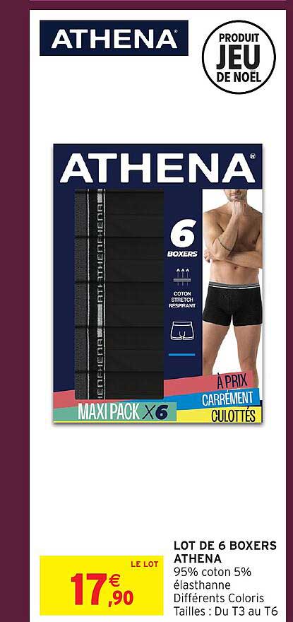 LOT DE 6 BOXERS ATHENA