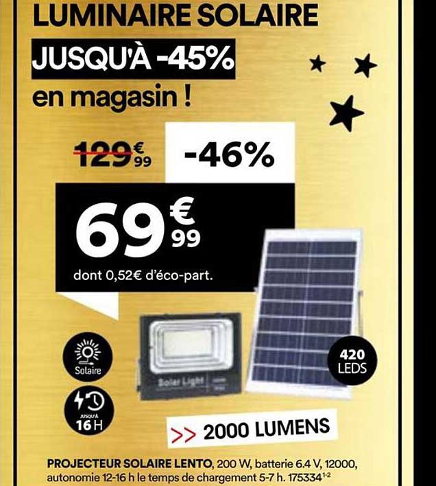 LUMINAIRES SOLAIRES JUSQU'À -45%