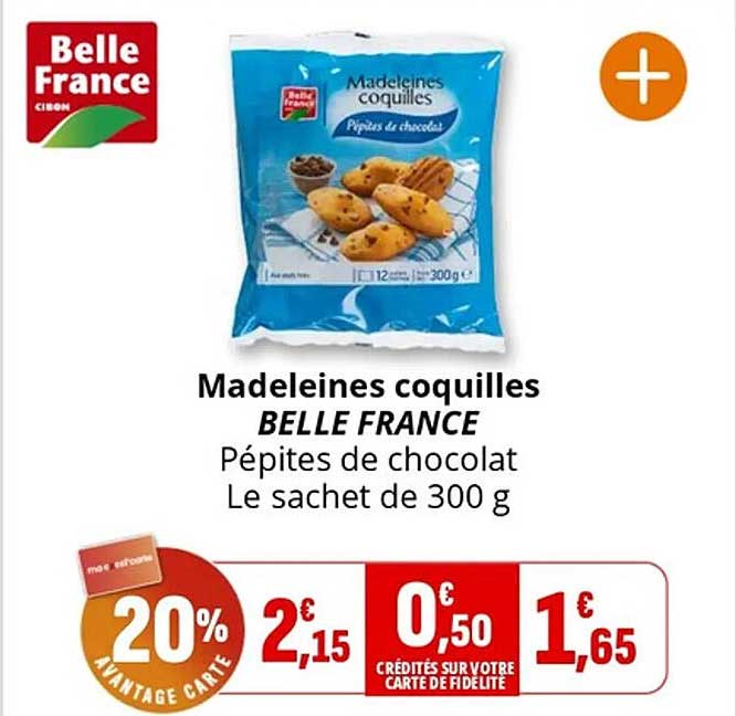 Madeleines coquilles BELLE FRANCE Pépetites de chocolat