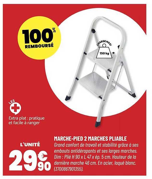 MARCHE-PIED 2 MARCHES PLIABLE