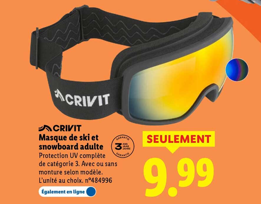 Masque de ski et snowboard adulte