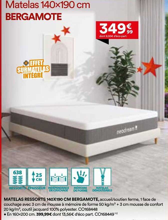 Matelas 140x190 cm BERGAMOTE