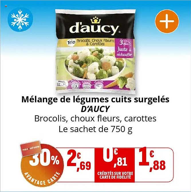 Mélange de légumes cuits surgelés D'AUCY
