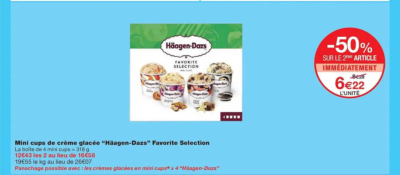 Mini cups de crème glacée “Häagen-Dazs” Favorite Selection