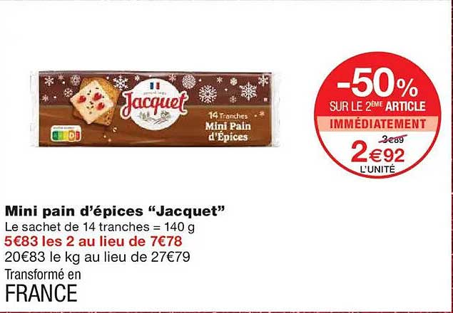 Mini pain d'épices "Jacquet"