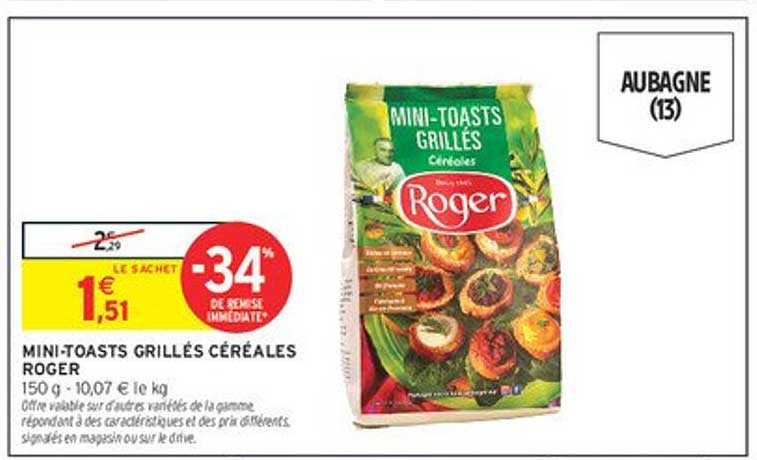 MINI-TOASTS GRILLÉS CÉRÉALES ROGER
