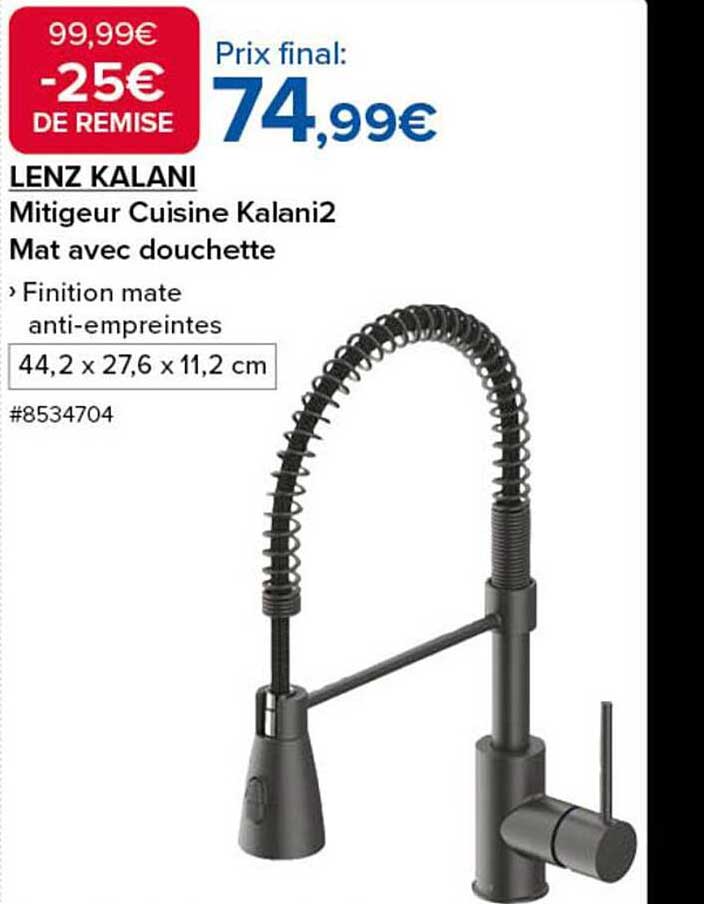 Mitigeur Cuisine Kalani2 Mat avec douchette