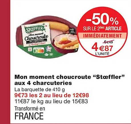 Mon moment choucroute “Stœffler” aux 4 charcuteries