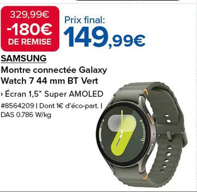 Montre connectée Galaxy Watch 7 44 mm BT Vert