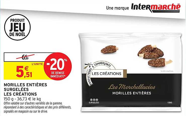 MORILLES ENTIÈRES SURGELÉES LES CRÉATIONS