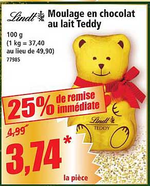 Moulage en chocolat au lait Teddy