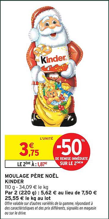 MOULAGE PÈRE NOËL KINDER