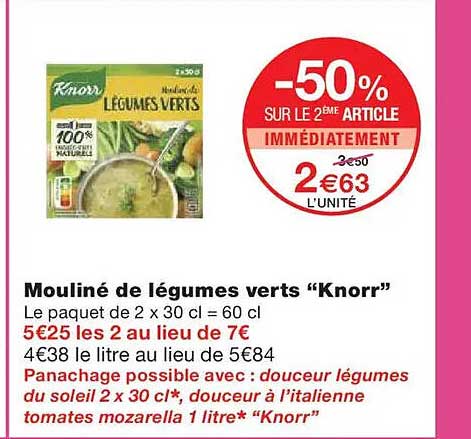 Mouliné de légumes verts "Knorr"