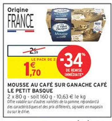 MOUSSE AU CAFÉ SUR GANACHE CAFÉ LE PETIT BASQUE