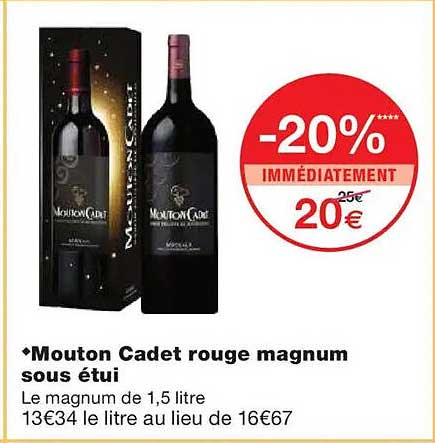 Mouton Cadet rouge magnum sous étui
