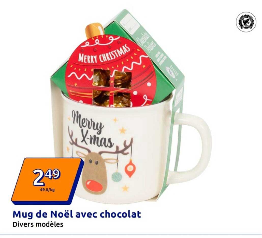 Mug de Noël avec chocolat