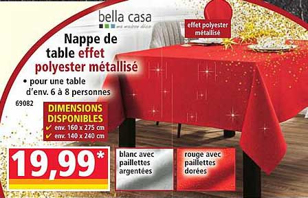 Nappe de table effet polyester métallisé