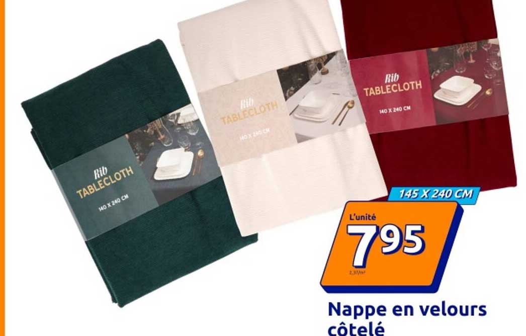 Nappe en velours côtelé