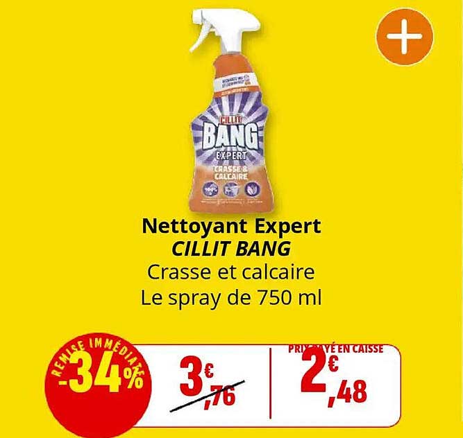 Nettoyant Expert CILLIT BANG - Crasse et calcaire - Le spray de 750 ml